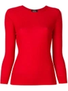 Apc Ribbed Crew Neck Jumper In Rouge