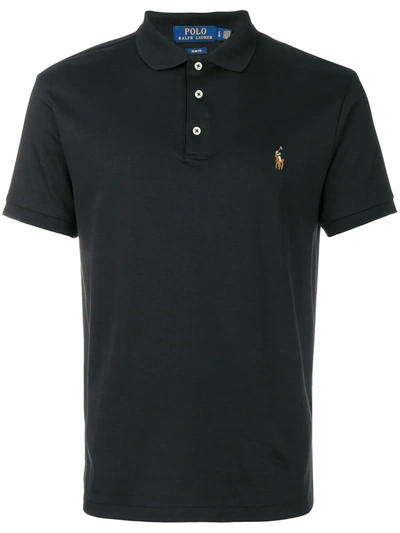 Polo Ralph Lauren Logo-embroidered Cotton-jersey Polo Shirt In Polo Black