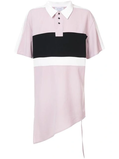Chin Mens Asymmetric Polo Shirt - Pink