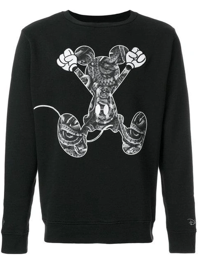 Marcelo Burlon County Of Milan Mickey Mouse Jump Sweatshirt In Black Multi|nero