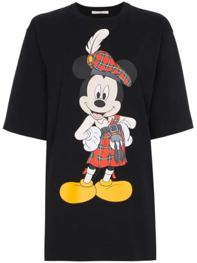 Christopher Kane Mickey Mouse Printed T-shirt In Llack