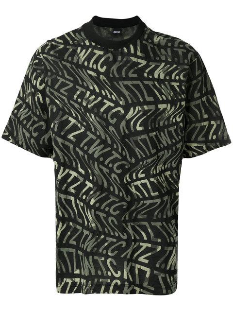 Ktz Camouflage Logo Print T-shirt In Black | ModeSens