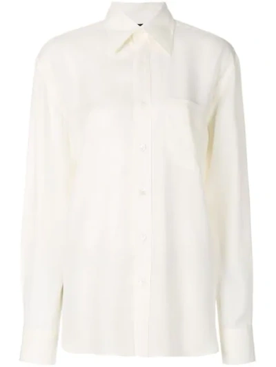 Tom Ford Crepe Buttoned Shirt In Neutrals