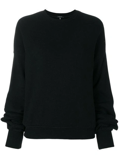 R13 Pleated Sleeve Sweatshirt In Black