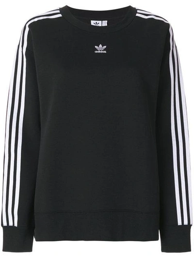 Adidas Originals Originals 3-stripes Crop Sweatshirt In Black