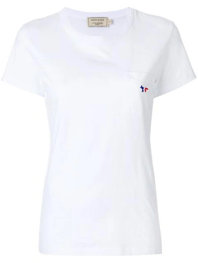 Maison Kitsuné Tricolor Fox Pocket T-shirt - White