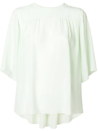 Chloé Fluid Trapeze Blouse In Green