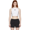 Adidas Originals Cropped Striped Stretch-cotton Jersey Tank In White/black