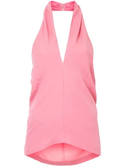 Theory Halterneck Top In Pink