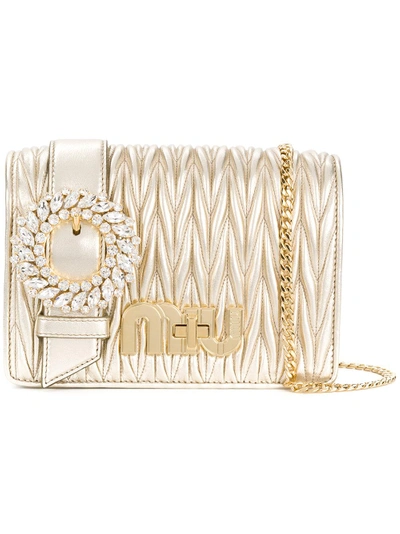 Miu Miu My Miu Shoulder Bag In Metallic