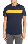 Lacoste Pique T-shirt In Navy Blue/ Buttercup-white