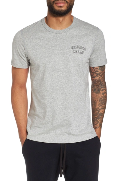 Reigning Champ Varsity Logo T-shirt In H. Grey/ Black