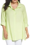 Foxcroft Linen Chambray Tunic In Key Lime