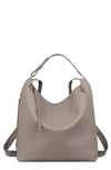 Allsaints Kita Convertible Leather Backpack - Grey In Taupe Grey