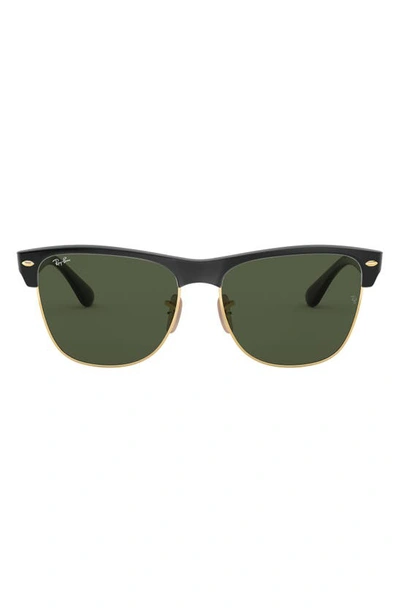 Ray Ban Highstreet 57mm Sunglasses In Shiny Black/green Solid