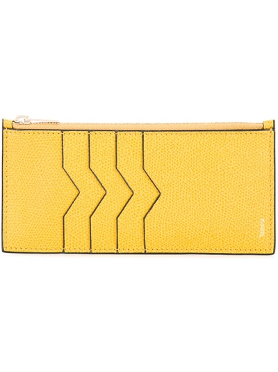 Valextra Vertical Wallet - Yellow In Yellow & Orange