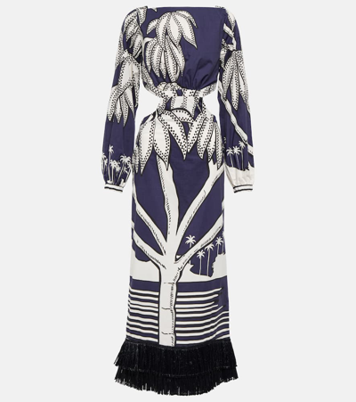 Johanna Ortiz Holistic Jungle Print Poplin Midi Dress In Multicolor