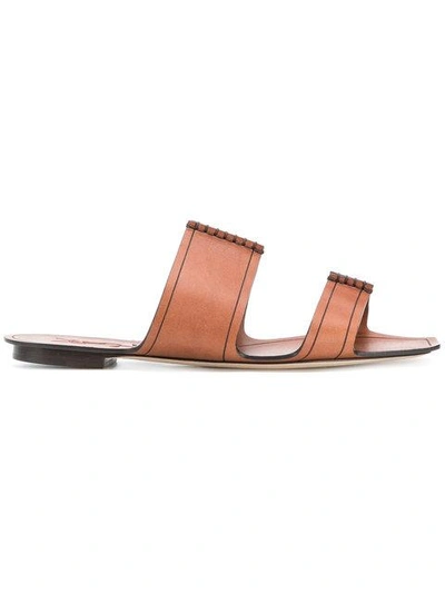 Saint Laurent Saba Sandals In Brown