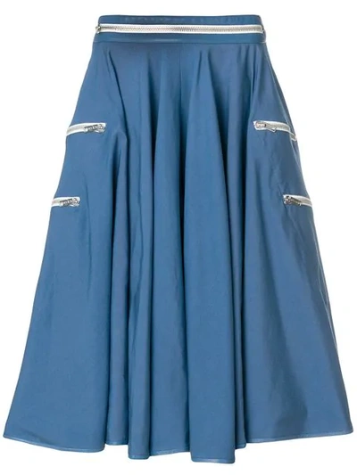 Calvin Klein 205w39nyc Panama Flared Midi Skirt In Azure
