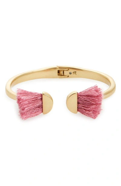 Madewell Fringe Cuff Bracelet In Retro Pink