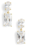 Nina Rock Candy Drop Earrings In Gold/ White Cz