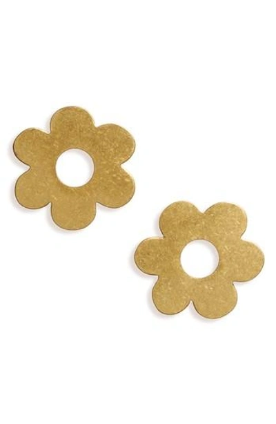 Madewell Daisy Cutout Post Earrings In Vintage Gold