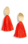 Madewell Curved Tassel Earrings In Bright Poppy