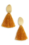 Madewell Curved Tassel Earrings In Bronzed Leaf