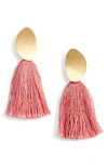 Madewell Curved Tassel Earrings In Retro Pink