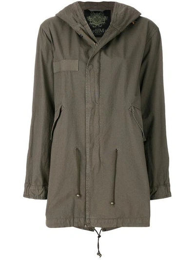 Mr & Mrs Italy Patched Midi Parka In Green