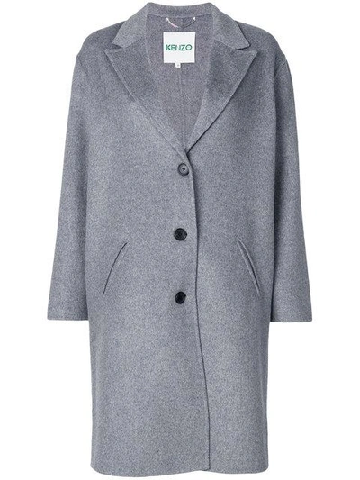 Kenzo Wool And Cashmere Coat In Grey