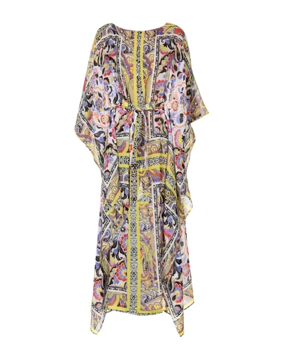 Etro Long Dress In Acid Green