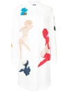 Moschino Pin Up Embellished Shirt Dress In White