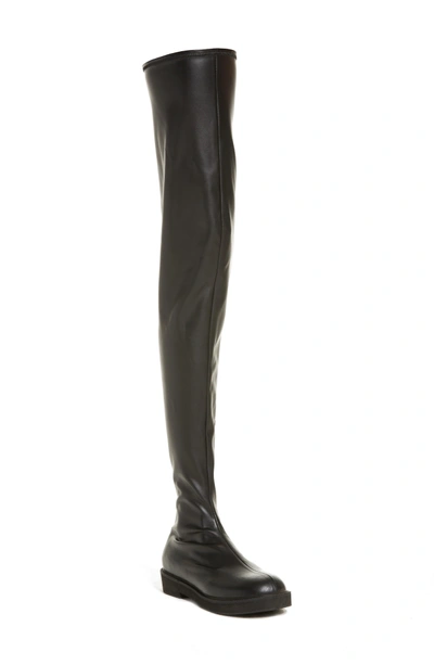 Junya Watanabe Faux Leather Over The Knee Boot In Black