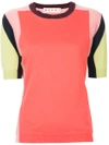 Marni Colour Block Knitted Top In Multicolour