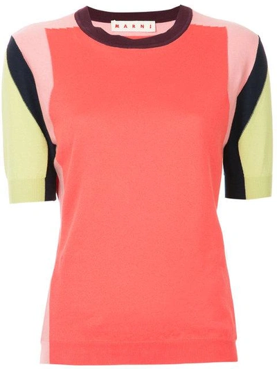 Marni Colour Block Knitted Top In Multicolour