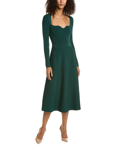 Ted Baker Polliah Sweetheart Neckline Skater Knit Midi Dress In Green