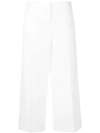 Boutique Moschino Cropped Wide Leg Trousers In White