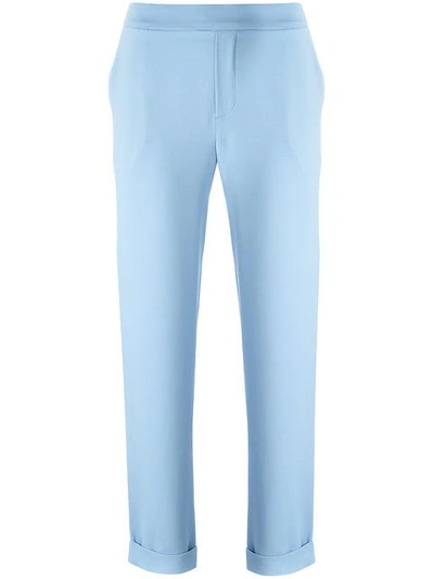 P.a.r.o.s.h . Slim Fitting Trouser With Turn-ups - Blue