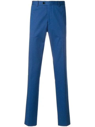 Etro Panama Trousers In Blue