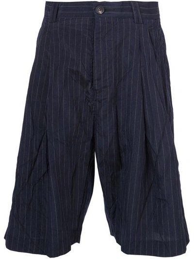 Song For The Mute Pinstriped Bermuda Shorts - Blue