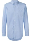 Aspesi Long-sleeved Plain Shirt In Blue