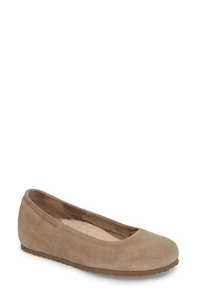 Birkenstock Celina Ballet Flat In Taupe Suede