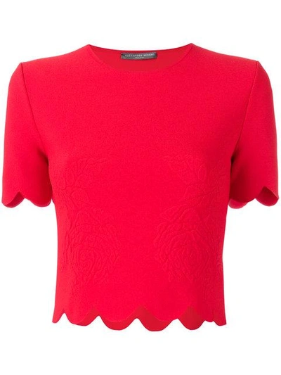 Alexander Mcqueen Jacquard Scalloped Top - Red