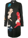 Moschino Pin Up Embellished Shirt Dress In Black