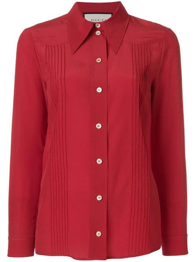 Gucci Pointed Collar Shirt In Red