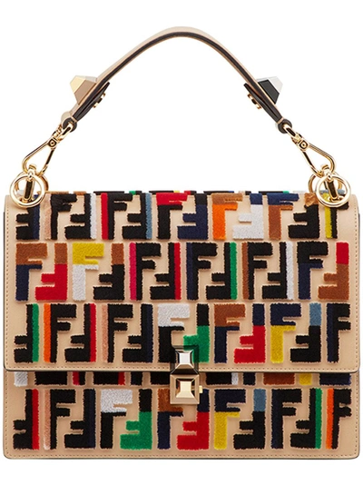 Fendi Kan I Bag With Multicolor Zucca Embroidery