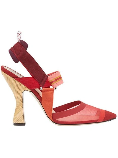 Fendi Pointy Toe Pump In Red