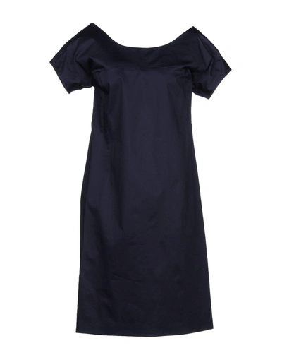 Jil Sander Short Dress In Dark Blue