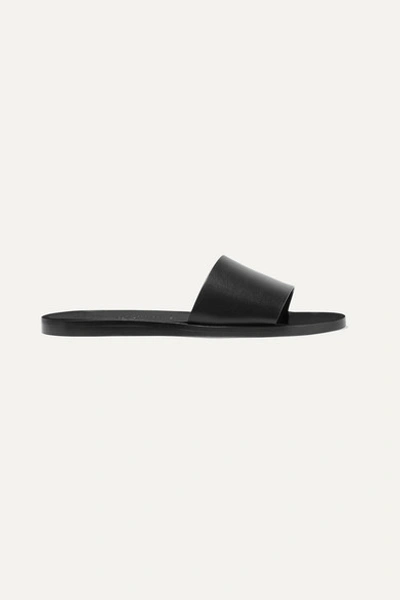 Common Projects Leather Slides In Black